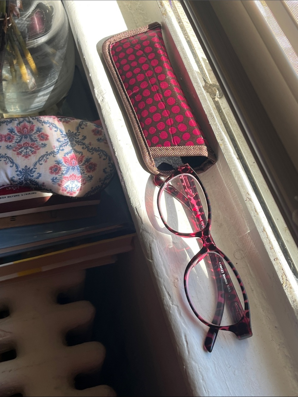 Pink & Black Polka Dot Reading Glasses (+2.00) with Matching Case